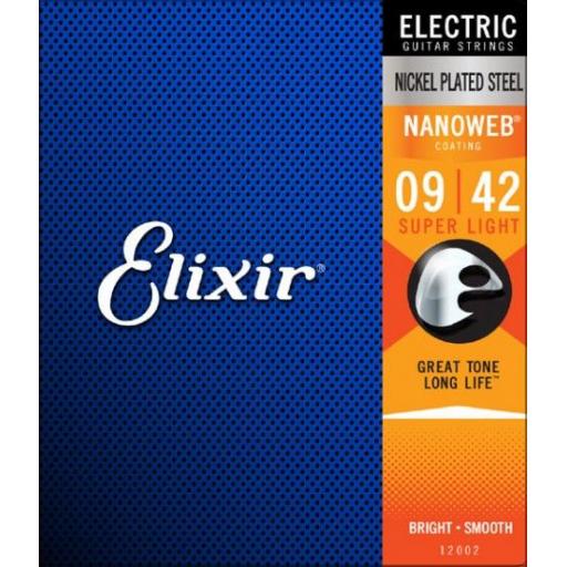 Elixir Nanoweb E12002 Super Light Electric Strings 9-42