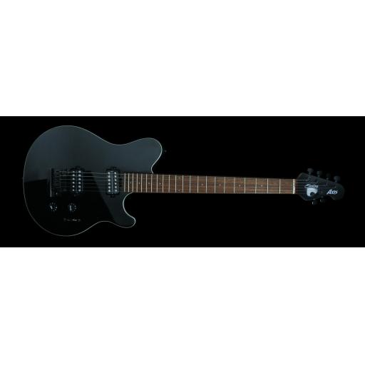 MusicMan Axis Guitar in Black with White Lining