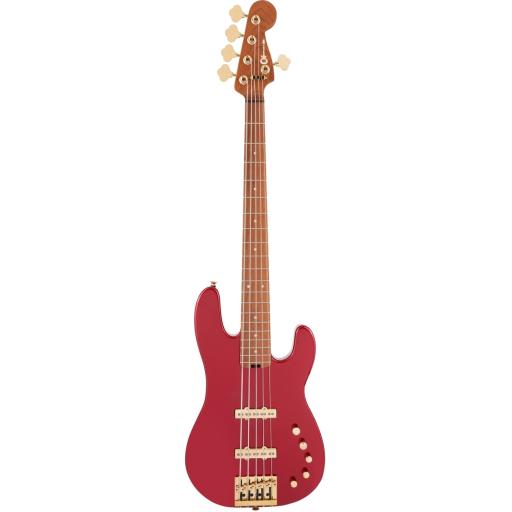 Charvel Pro Mod San Dimas JJV 5 String Bass Guitar in Candy Apple Red