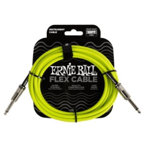 Ernie Ball Flex 10ft straight jack to straight jack instrument cable (various colours available)