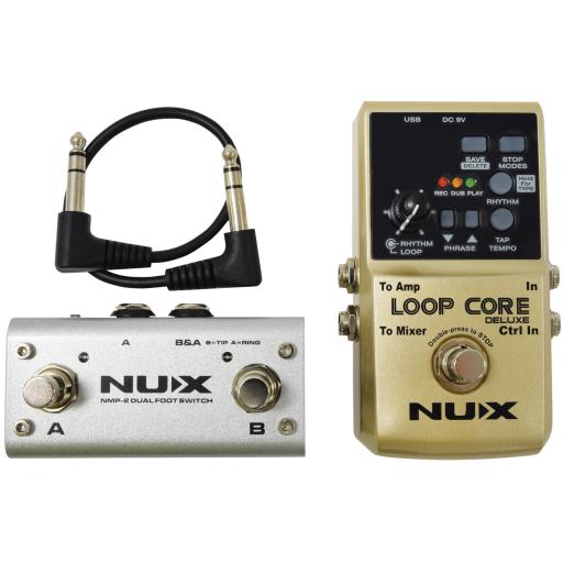 NUX Loop Core Deluxe 24-bit Looper Pedal Bundle Effects Pedal