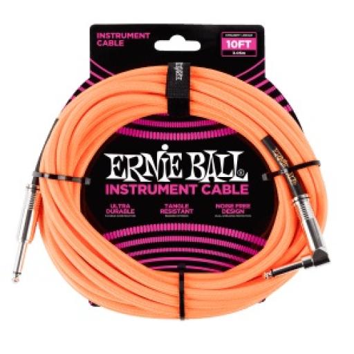 Ernie Ball 18ft Straight- Angle Instrument Cable (Various Colours Available)